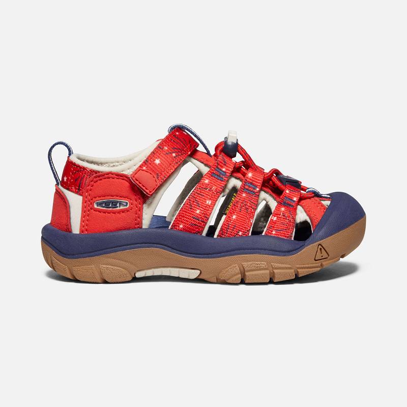 Keen Newport H2 Trekkingsandalen Kinder DE-02647 Fiery Red/Blue Depths - Keen Kinderschuhe Rot